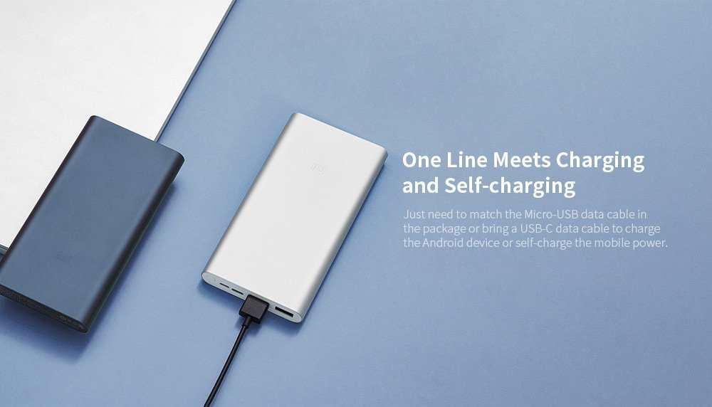 Original Xiaomi PLM13ZM 10000mAh Power Bank 3- Silk Blue