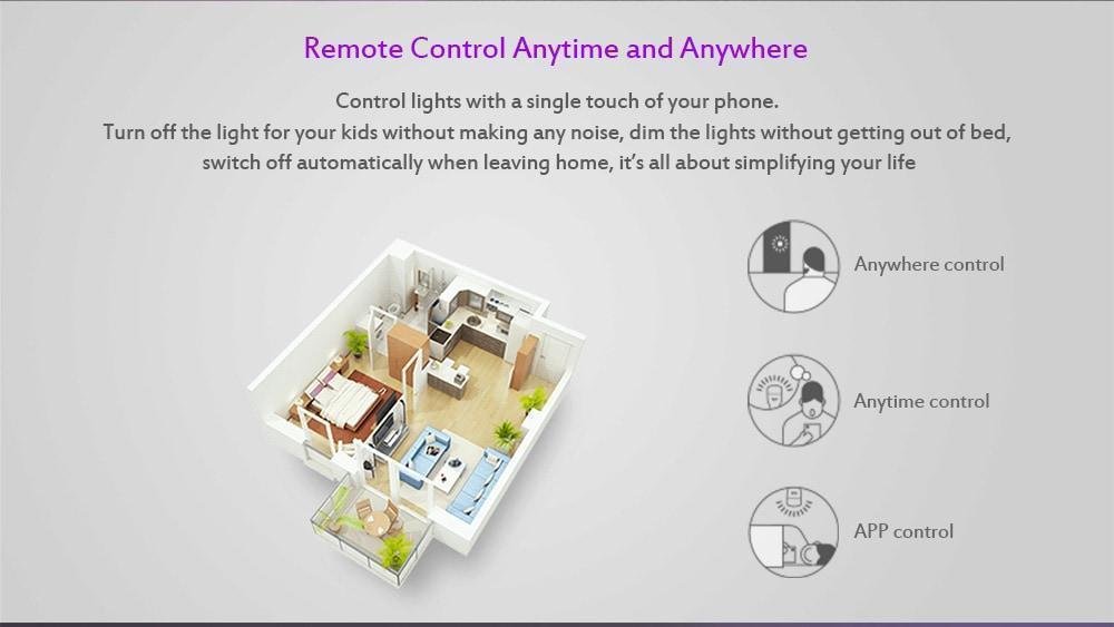 YEELIGHT 10W RGB E27 Wireless WiFi Control Smart Light Bulb - White 1PCS YEELIGHT 10W RGB E27 Wireless WiFi Control Smart Light Bulb - White 1PCS