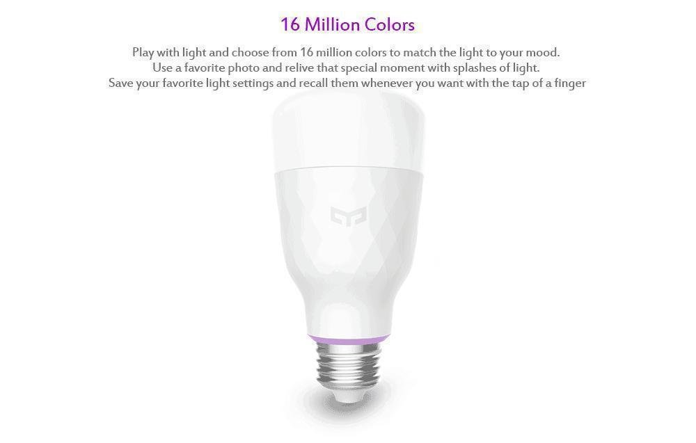 YEELIGHT 10W RGB E27 Wireless WiFi Control Smart Light Bulb - White 1PCS YEELIGHT 10W RGB E27 Wireless WiFi Control Smart Light Bulb - White 1PCS