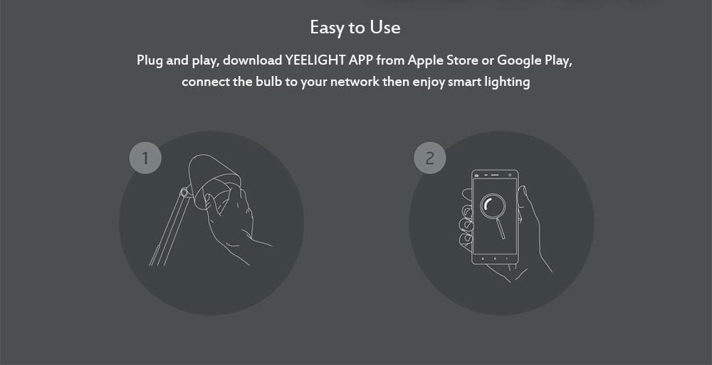 YEELIGHT 10W RGB E27 Wireless WiFi Control Smart Light Bulb - White 1PCS YEELIGHT 10W RGB E27 Wireless WiFi Control Smart Light Bulb - White 1PCS