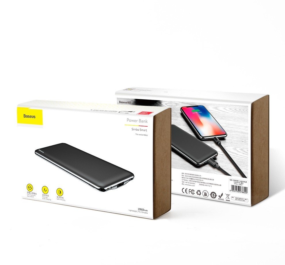 Original BASEUS M21 Simbo 10000 mAh Dual Type-C Power Bank w/Type-C Cable - Black Original BASEUS M21 Simbo 10000 mAh Dual Type-C Power Bank w/Type-C Cable - Black