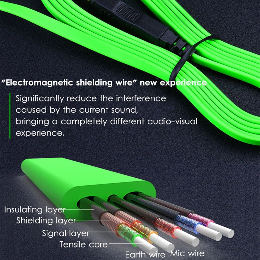 Plextone G30 Game Earphone Noise Cancelling Wired Control Earbuds with Mic for Phone Computer- Green