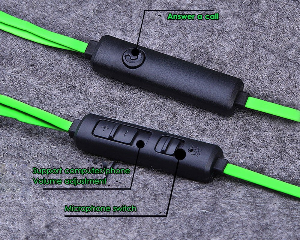 Plextone G30 Game Earphone Noise Cancelling Wired Control Earbuds with Mic for Phone Computer- Green