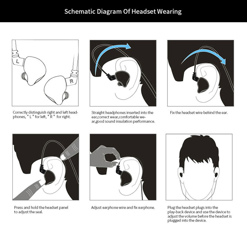 Original KZ ZSN PRO X Dual Driver Hybrid Metal Earphones - black