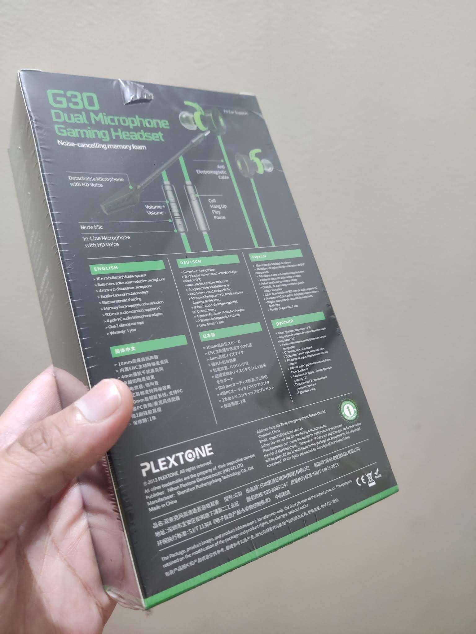 Original Plextone G30 In-Ear Gaming Headset with Noise Cancelling Wired Headphone with 3.5mm Jack - black Original Plextone G30 In-Ear Gaming Headset with Noise Cancelling Wired Headphone with 3.5mm Jack - black