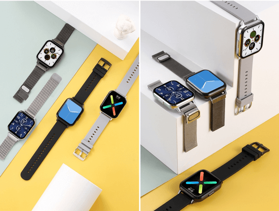 DT NO.1 DTX Smart Watch 1.78 inch High Resolution Full Touch Screen ECG Heart Rate Blood Pressure Oxygen Monitor - Black Stainless belt / Black Rubber Belt NO.1 DT X