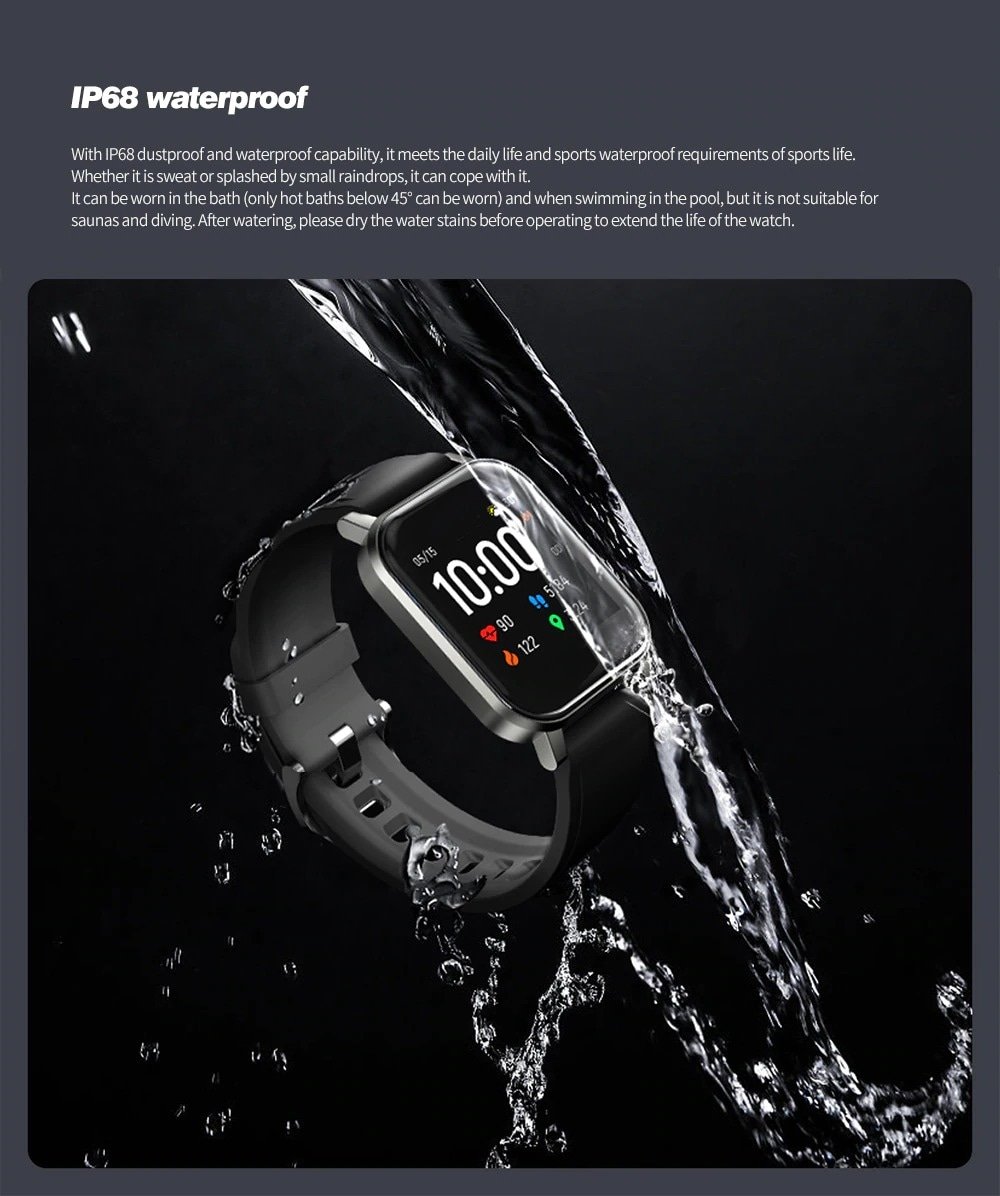 Original Haylou Smart Watch LS02 Global Version – Black