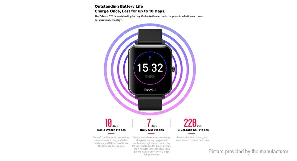 Original Zeblaze GTS Smart Watch Bluetooth Receive/Call IP67 Waterproof 1.54 inch IPS Screen - black Original Zeblaze GTS Smart Watch Bluetooth Receive/Call IP67 Waterproof 1.54 inch IPS Screen - black