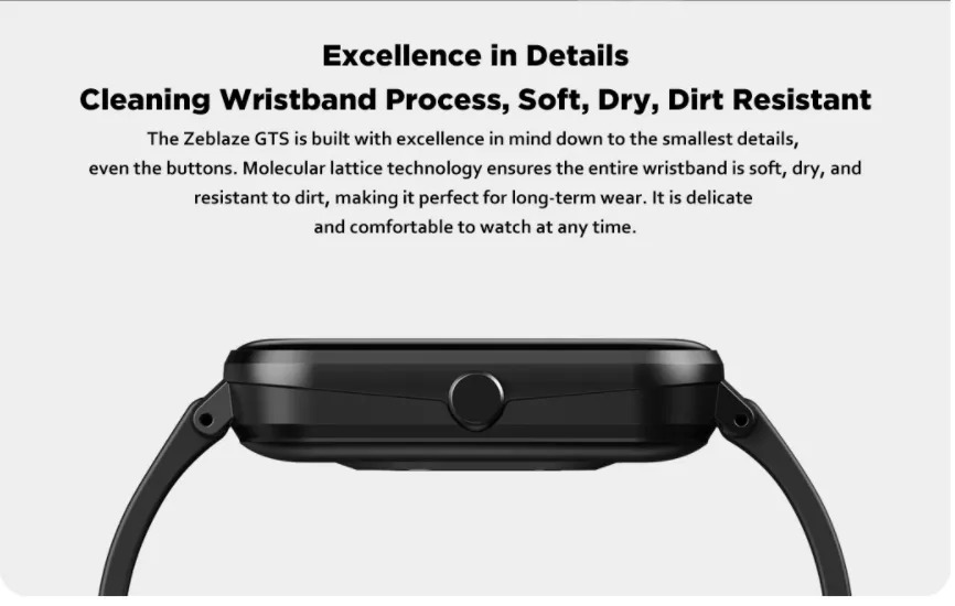 Original Zeblaze GTS Smart Watch Bluetooth Receive/Call IP67 Waterproof 1.54 inch IPS Screen - black