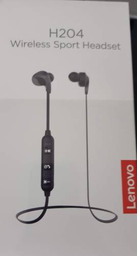 Original Lenovo H204 Wireless Sport Bluetooth Earphone Neckband Bass Headset with Microphone - black