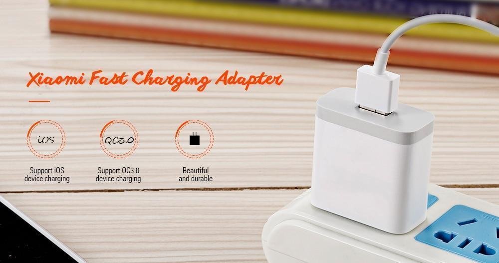 Original Mi Xiaomi 3A Charging Adapter with Micro USB Cable - White Original Mi Xiaomi 3A Charging Adapter with Micro USB Cable - White