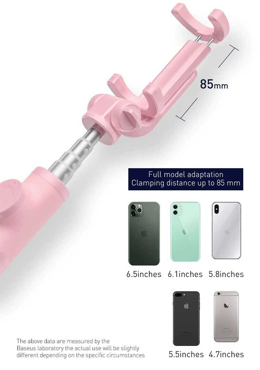 Original BASEUS LOVELY BLUETOOTH FOLDING BRACKET SELFIE STICK - BLACK Baseus-Wireless-Bluetooth-Selfie-Stick-p
