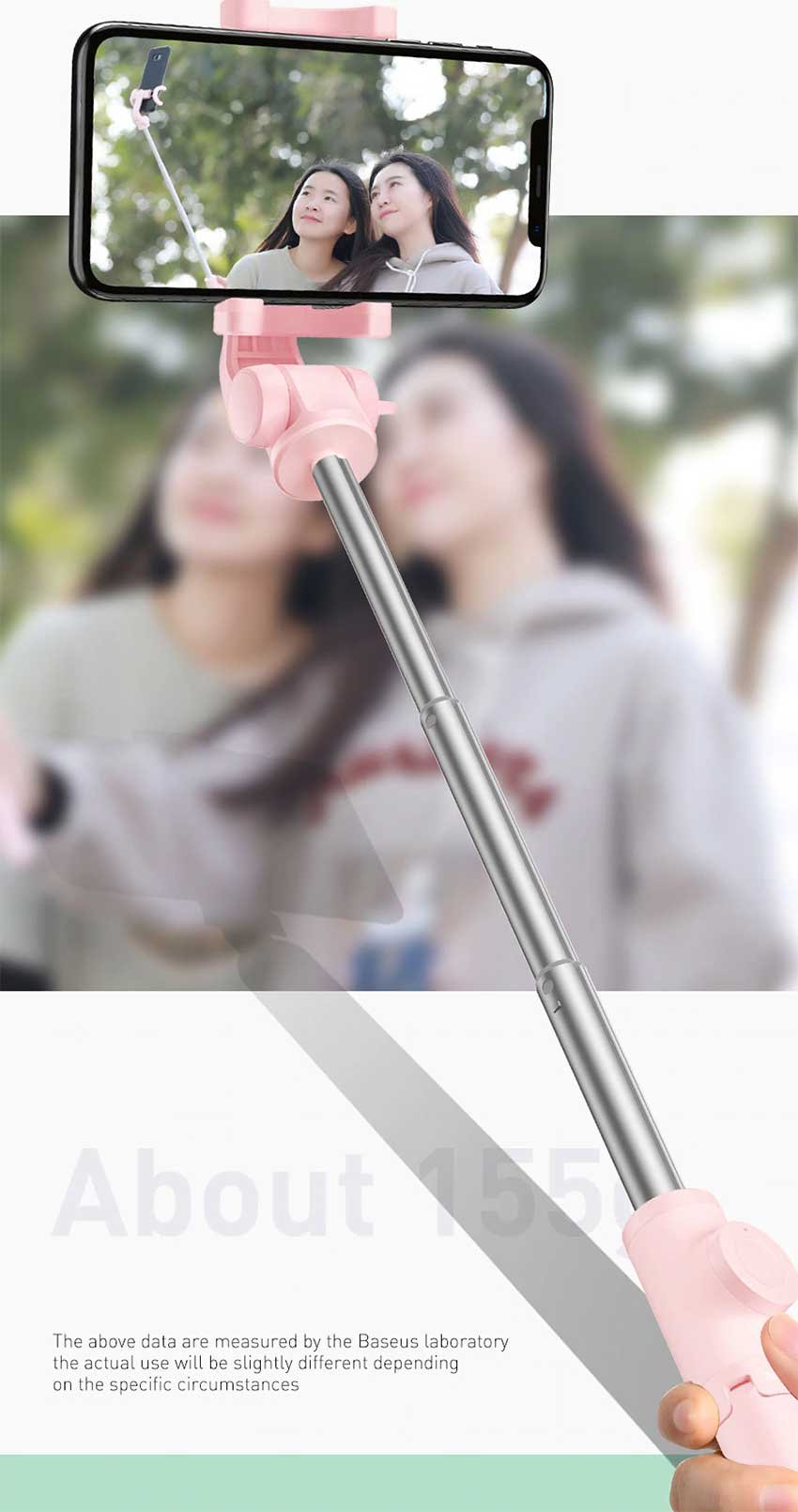 Original BASEUS LOVELY BLUETOOTH FOLDING BRACKET SELFIE STICK - BLACK Baseus-Wireless-Bluetooth-Selfie-Stick-p
