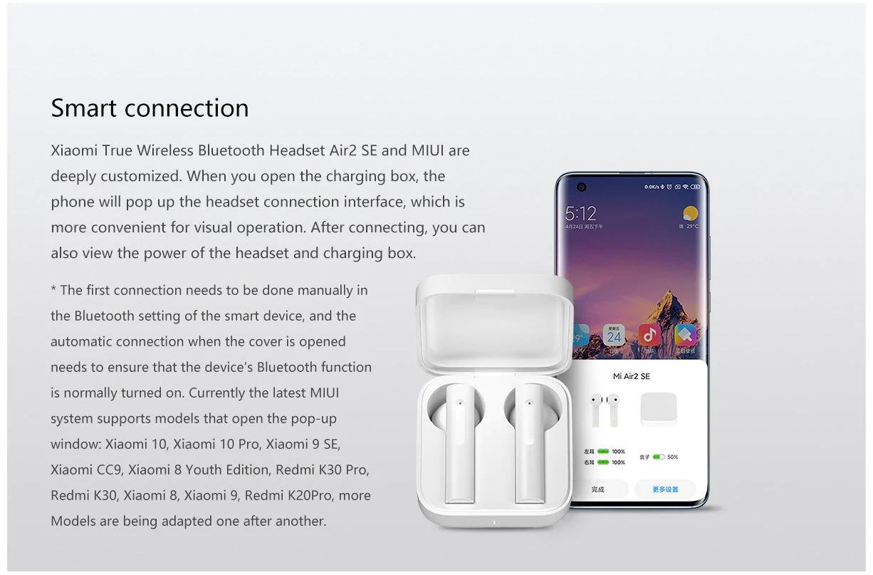 Original MI True Wireless Earphones Air 2 ( SE ) – White Original MI True Wireless Earphones Air 2 ( SE ) – White