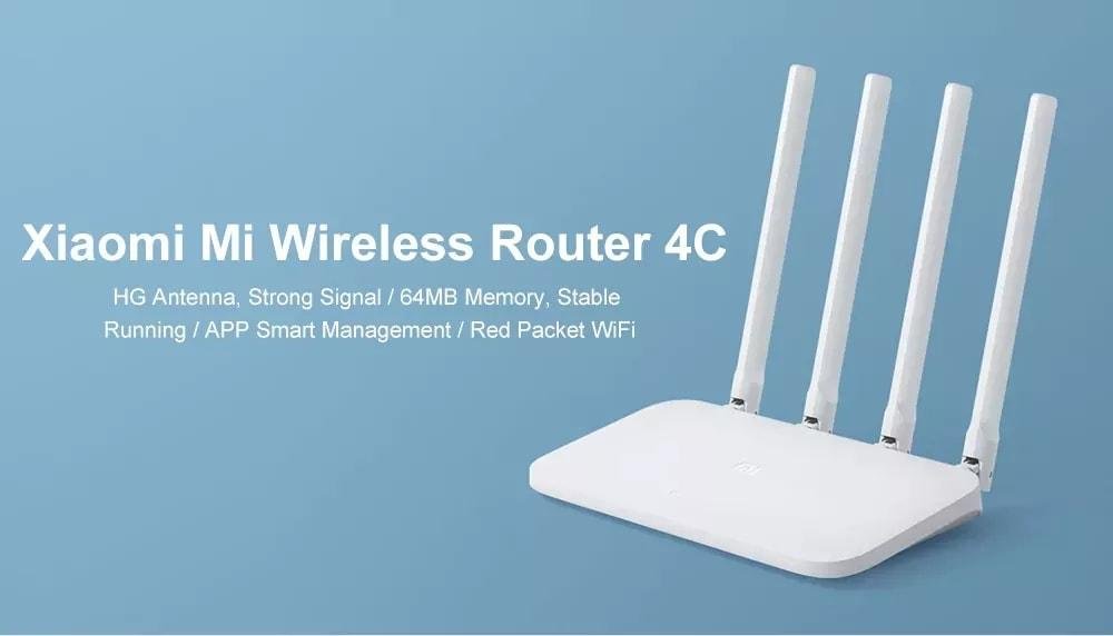 Original Xiaomi Mi WiFi Router 4C Global Version 300Mbps 4 Antennas Smart APP Control - White Original Xiaomi Mi WiFi Router 4C Global Version 300Mbps 4 Antennas Smart APP Control - White