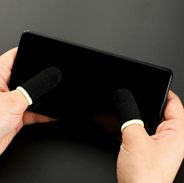 PUBG Mobile Gaming Finger Sleeves - Black Colour / Sweatproof Gloves for PUBG Mobile Gaming - black