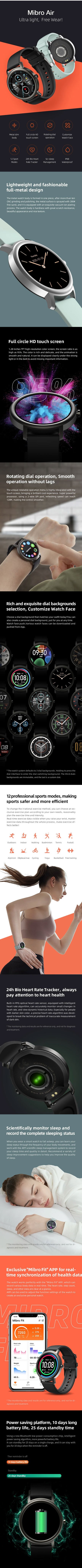 Original Xiaomi Mibro Air Smart Watch - black MI BRO