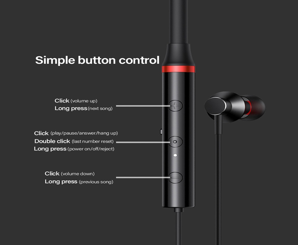 Lenovo HE05X Wireless Bluetooth Headphone Earphone - Black