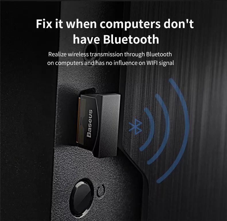 Original Baseus Mini USB Bluetooth Receiver - black