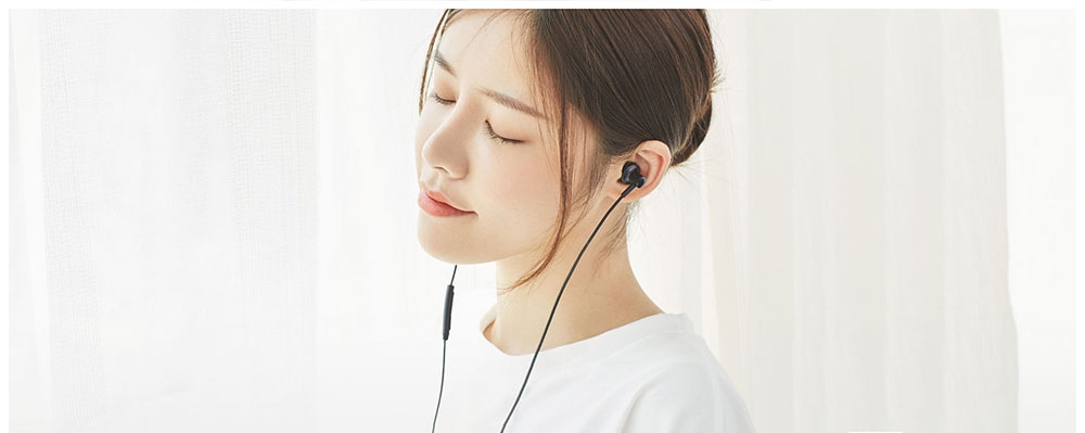 Original Xiaomi QTEJ03JY Hybrid Dual Drivers Earphones Wired Control Earbuds with Microphone - Black