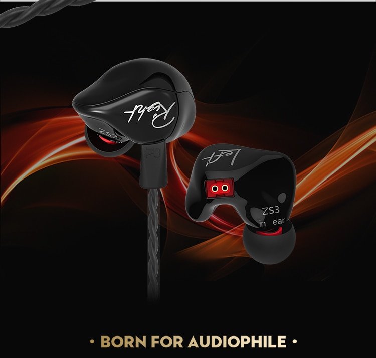 Original KZ ZS3 In Ear Headphones Stereo Headset Ear Hook Running Sport Earphone Noise Cancelling Earbuds Headphones With Microphone ZS3_06