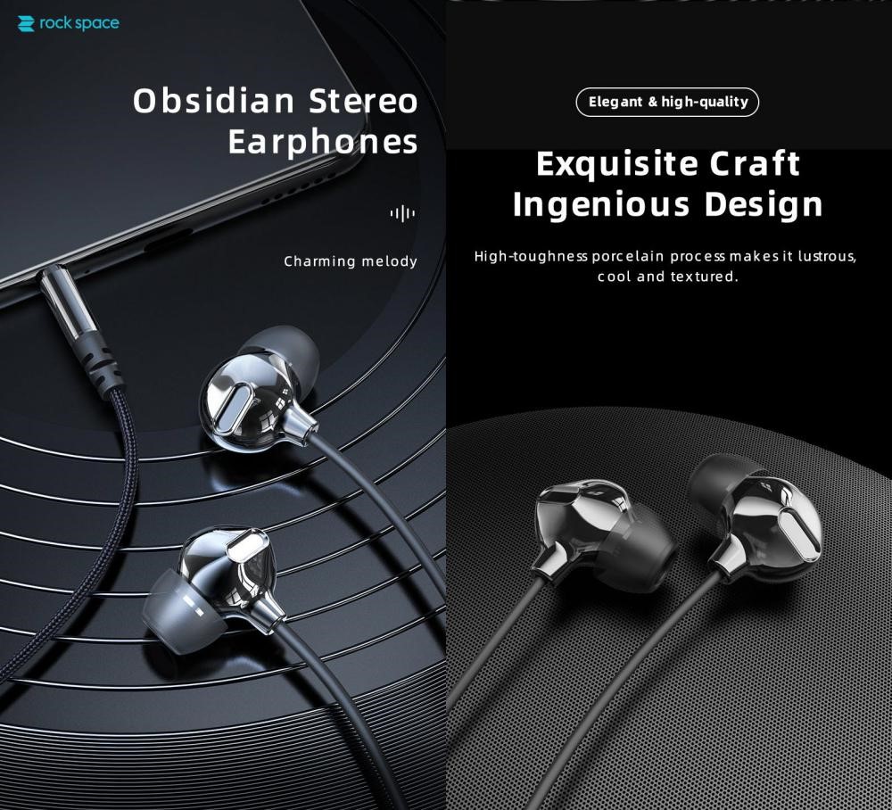 Rock Space Obsidian Stereo Earphones (2)