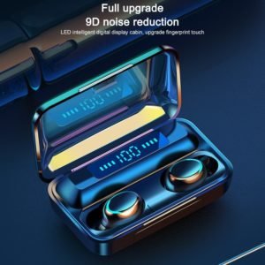 F9-5 TWS Bluetooth 5.0 Sports Earphone True Wireless Touch Earphones 9D Stereo Music Waterproof Headset with Mic LED Display – Black