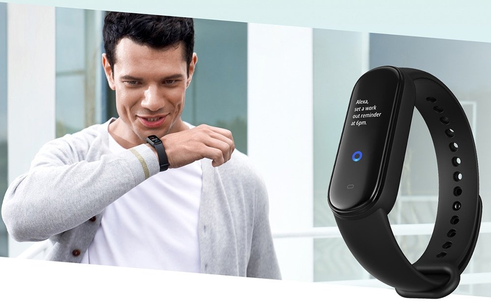 Amazfit Band 5 Smart Wristband Built-in Alexa 1.1 Inch AMOLED Display Blood Oxygen Monitor 11 Sport Modes Tracker BT5.0 Smart Watch Global Version - Deep Green