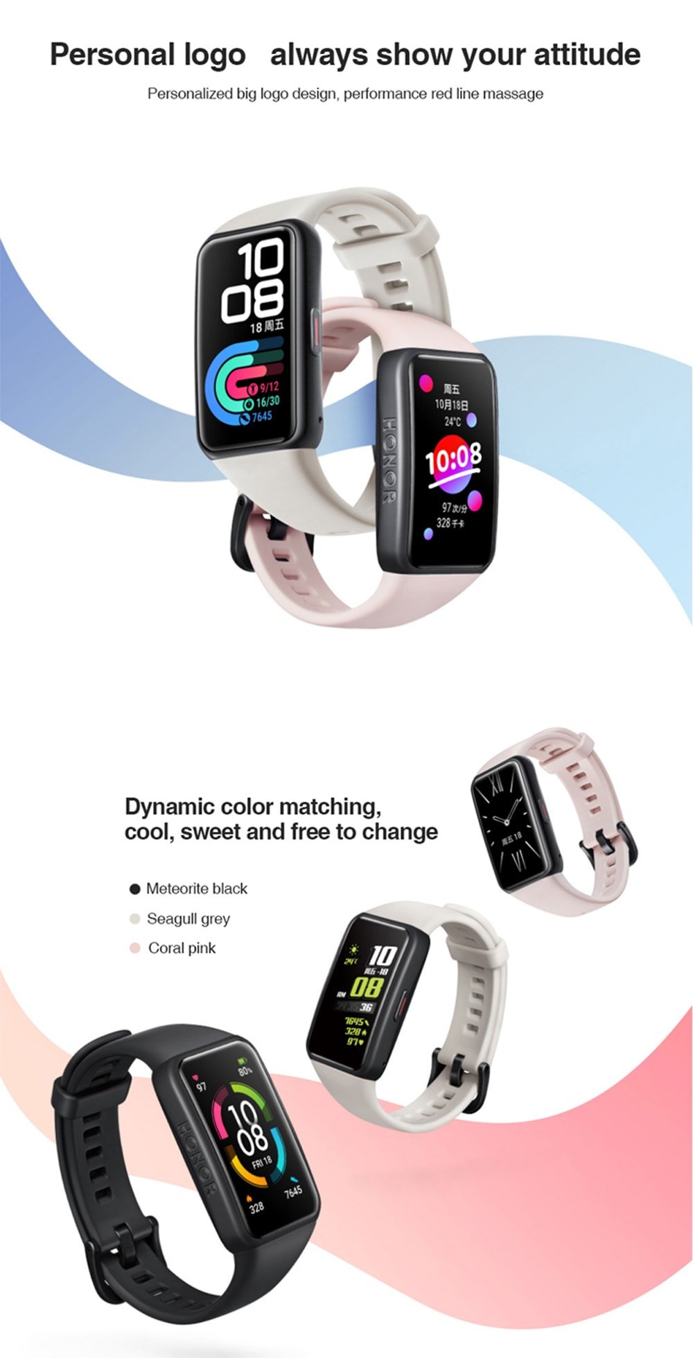 Honor Band 6 Smart Wristband 1.47 Inch Amoled Touch Screen Professional Sports Fitness Tracker Heart Rate Blood Oxygen Monitor Long Standby Smart Watch - White Honor Band 6 Smart Wristband 1.47 Inch Amoled Touch Screen Professional Sports Fitness Tracker Heart Rate Blood Oxygen Monitor Long Standby Smart Watch - White