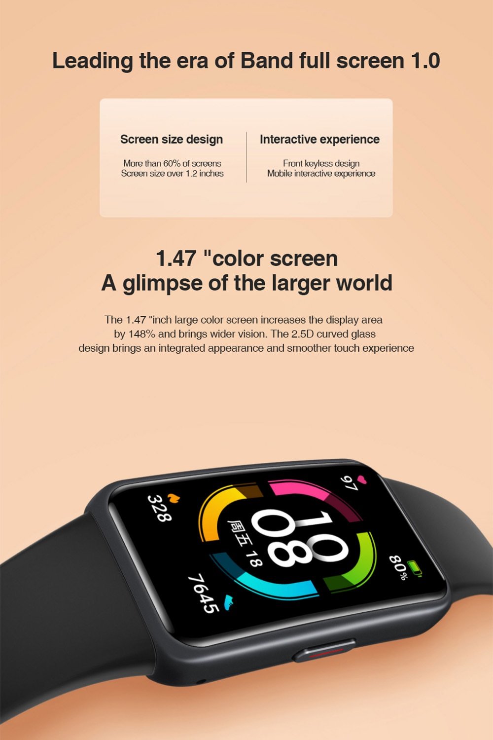 Honor Band 6 Smart Wristband 1.47 Inch Amoled Touch Screen Professional Sports Fitness Tracker Heart Rate Blood Oxygen Monitor Long Standby Smart Watch - White Honor Band 6 Smart Wristband 1.47 Inch Amoled Touch Screen Professional Sports Fitness Tracker Heart Rate Blood Oxygen Monitor Long Standby Smart Watch - White