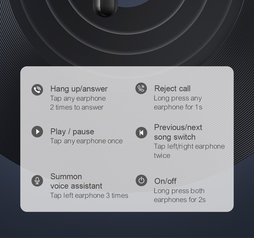 Haylou GT3 TWS Wireless Bluetooth Headphones - Black