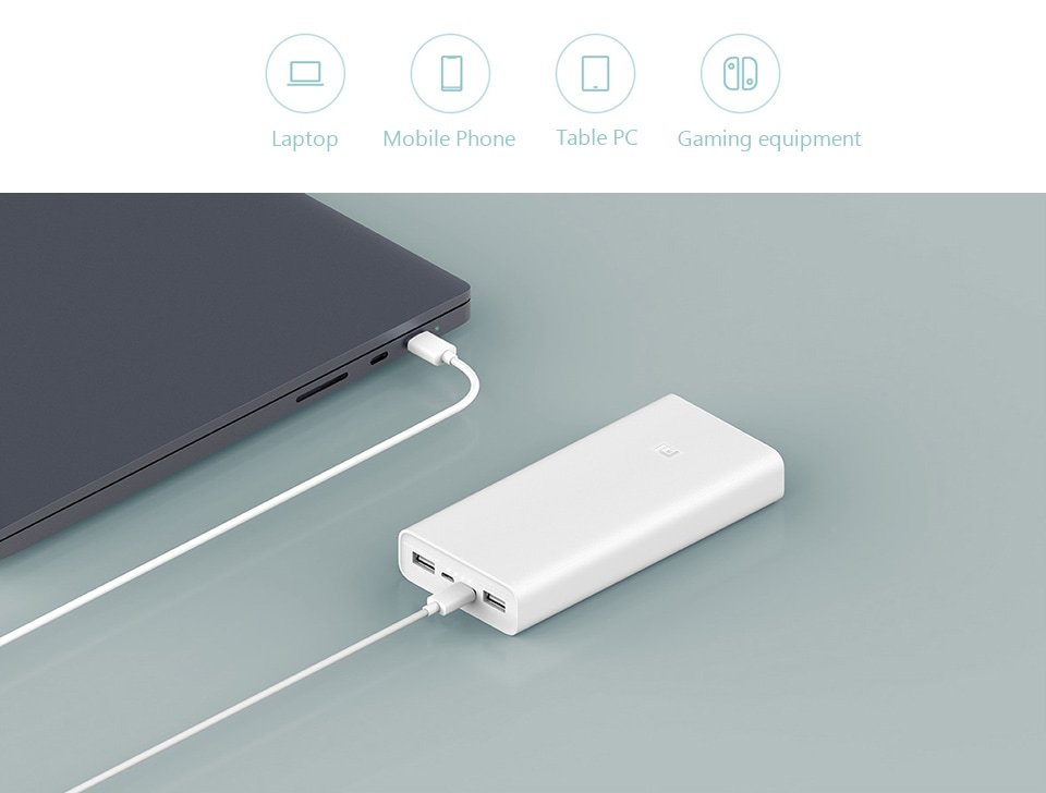 Original Xiaomi Mi Power bank 20000mAh V3 USB-C With QC3.0 18W – White Original Xiaomi Mi Power bank 20000mAh V3 USB-C With QC3.0 18W – White