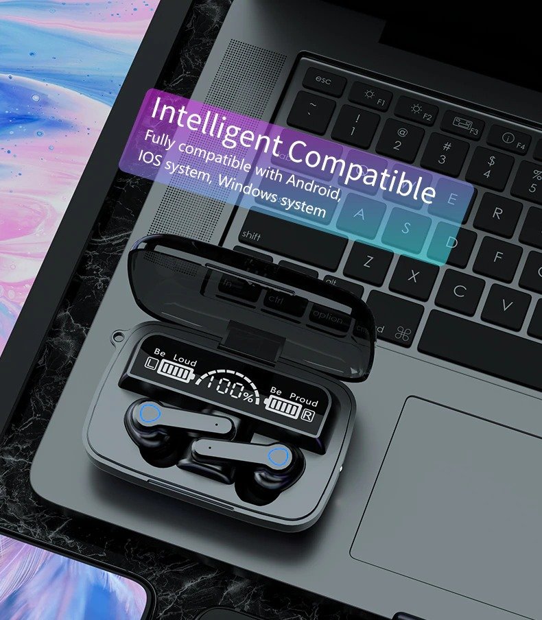 First Grade M19 Earbuds TWS Earphone Intelligent Touch Control Wireless Bluetooth 5.1 Headphones Waterproof LED Display With Microphone First Grade M19 Earbuds TWS Earphone Intelligent Touch Control Wireless Bluetooth 5.1 Headphones Waterproof LED Display With Microphone