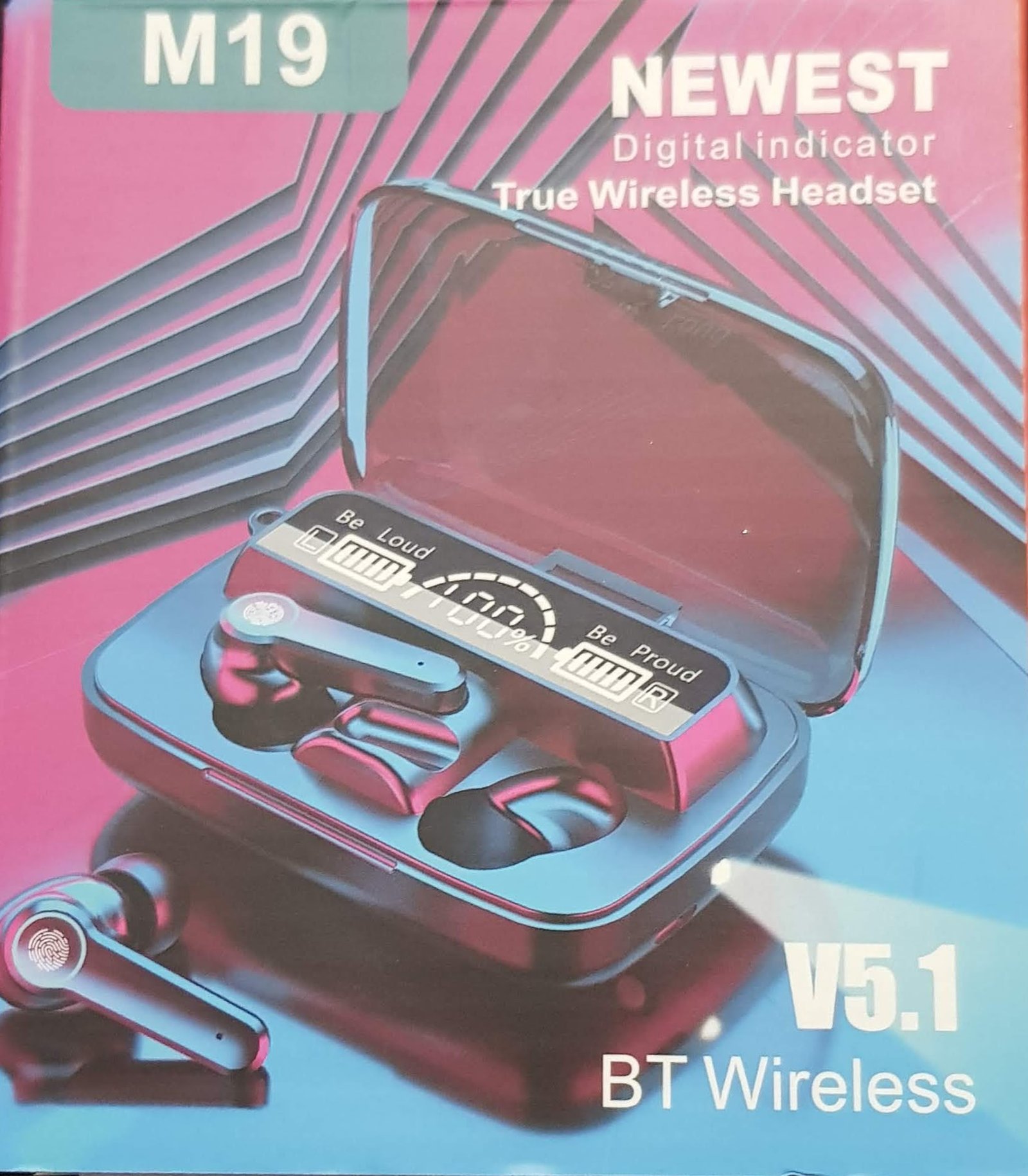 First Grade M19 Earbuds TWS Earphone Intelligent Touch Control Wireless Bluetooth 5.1 Headphones Waterproof LED Display With Microphone First Grade M19 Earbuds TWS Earphone Intelligent Touch Control Wireless Bluetooth 5.1 Headphones Waterproof LED Display With Microphone