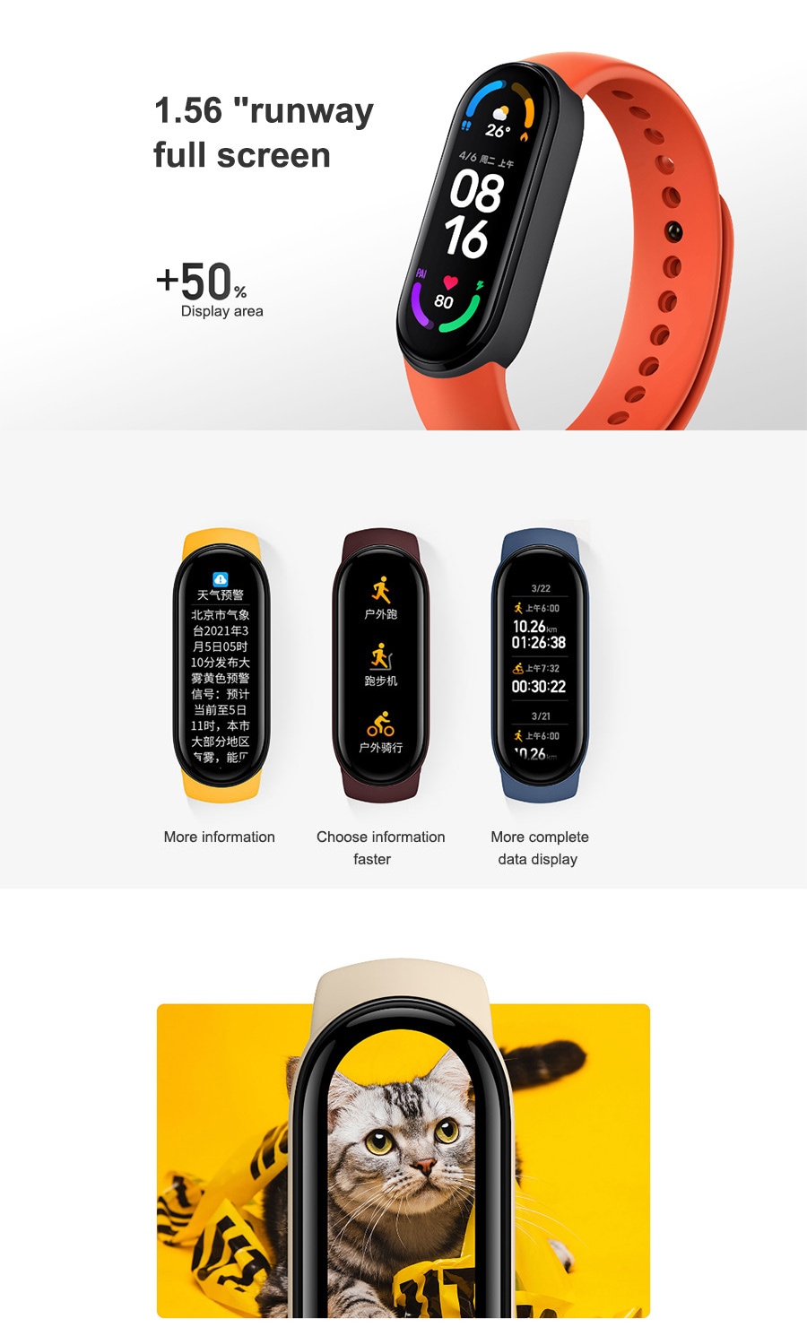 Original Xiaomi Mi Band 6 Wristband – Black(Global Version)