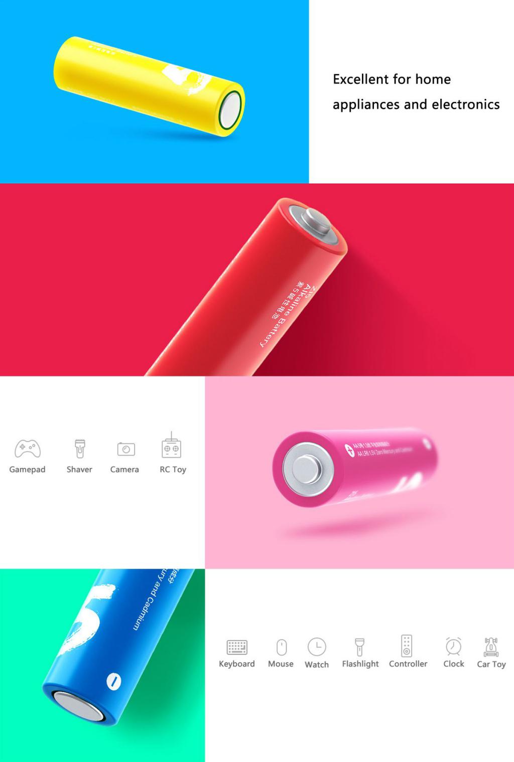 Xiaomi Zi5 Rainbow 1 5v Aa Alkaline Battery Set 10pcs (4)