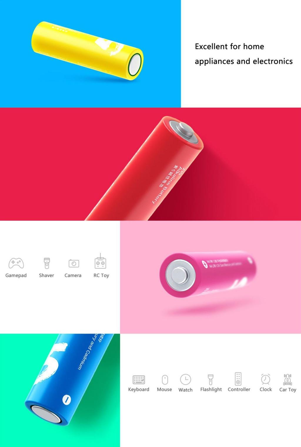 Xiaomi Zi5 Rainbow 1 5v Aa Alkaline Battery Set 10pcs (4)