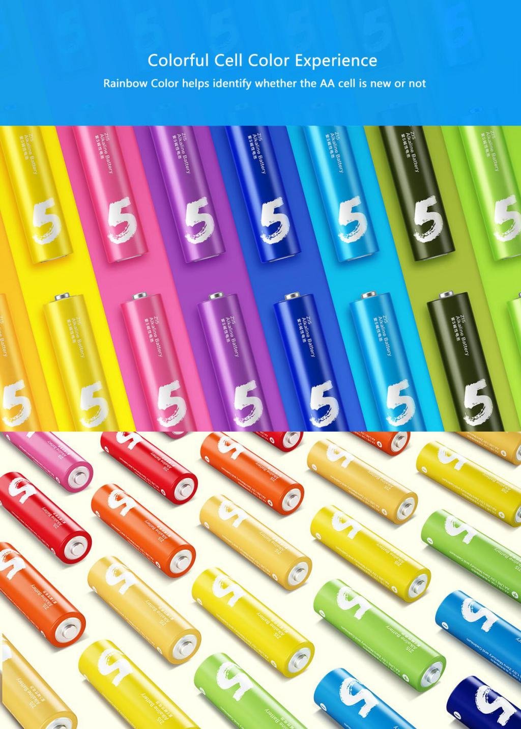 Xiaomi Zi5 Rainbow 1 5v Aa Alkaline Battery Set 10pcs (5)