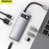 Original Baseus Metal Gleam Series 6-in-1 Multifunctional Type-C HUB Docking Station Gray CAHUB-CW0G