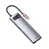 Original BASEUS Metal Gleam Series 8-in-1 Multifunctional Type-C HUB Docking Station CAHUB-CV0G – Dark Grey