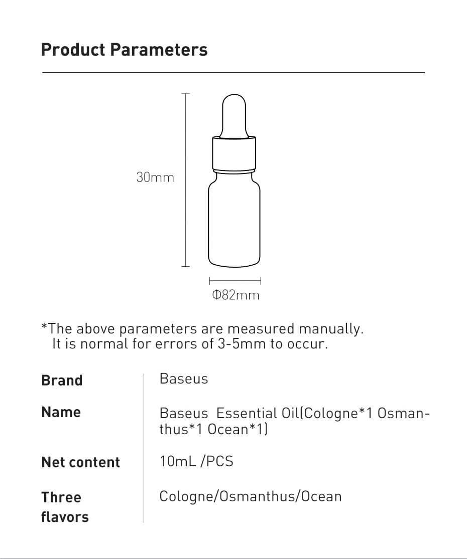 Original Baseus Essential oil Cologne*1 osmanthus *1 ocean *1 Black CRJY01-01 Original Baseus Essential oil Cologne*1 osmanthus *1 ocean *1 Black CRJY01-01