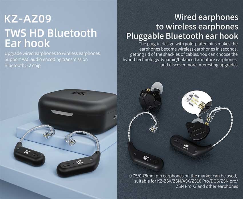 Original 2Pcs KZ-AZ09 Ear Hook Stable Transmission Ergonomic Design Simple to Operate Bluetooth 5.2 Wireless Ear Hook for Earphone KZ-AZ09-Bluetooth-Ear-Hook.jpg?1626583933562
