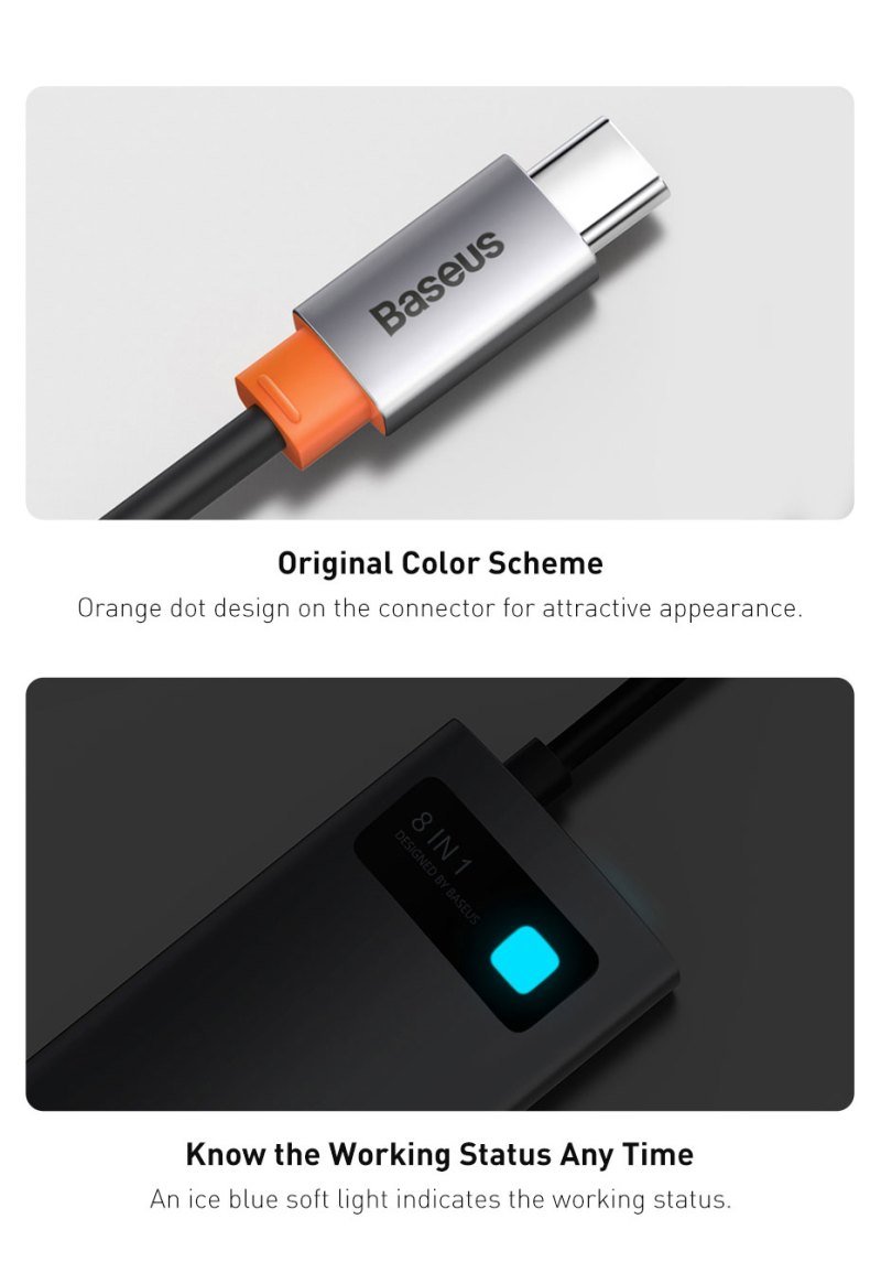 Baseus Metal Gleam Series 8-in-1 Multifunctional Type-C HUB Docking Station 20 Baseus Metal Gleam Series 8-in-1 Multifunctional Type-C HUB Docking Station 20