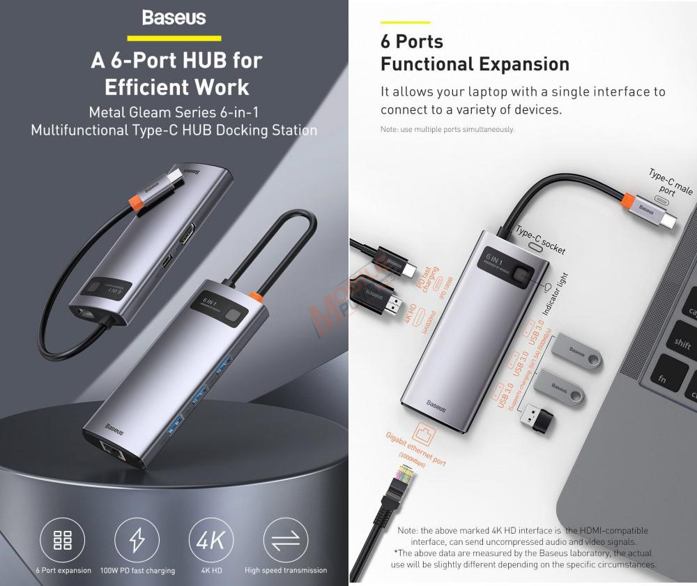 baseus-6-in-1-multifunctional-type-c-4 Baseus 6-in-1 Multifunctional Type-C