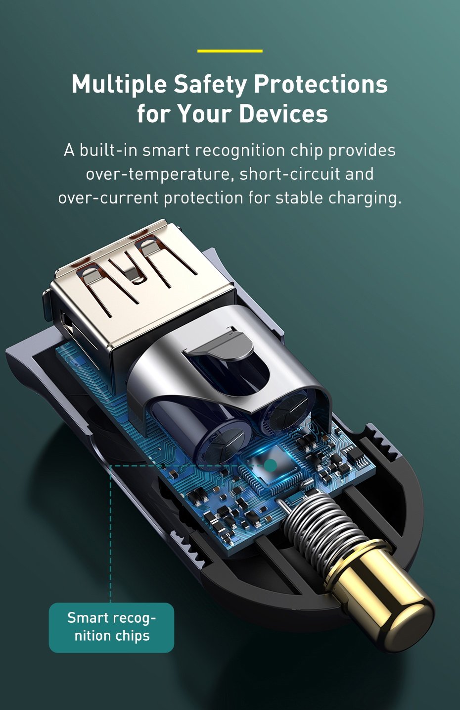 Original Baseus Share Together PPS Multi-port Fast Charging Car Charger With Extension Cord 120W 3U+1C 660500241A-10