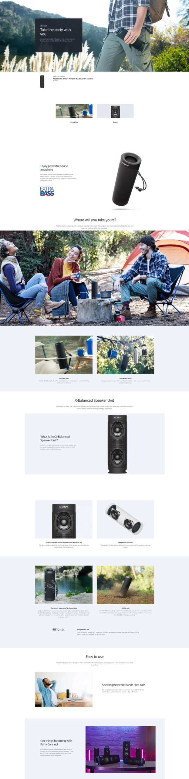 Original Sony SRS-XB23 EXTRA BASS Wireless Portable Speaker with Built In Mic Original Sony SRS-XB23 EXTRA BASS Wireless Portable Speaker with Built In Mic