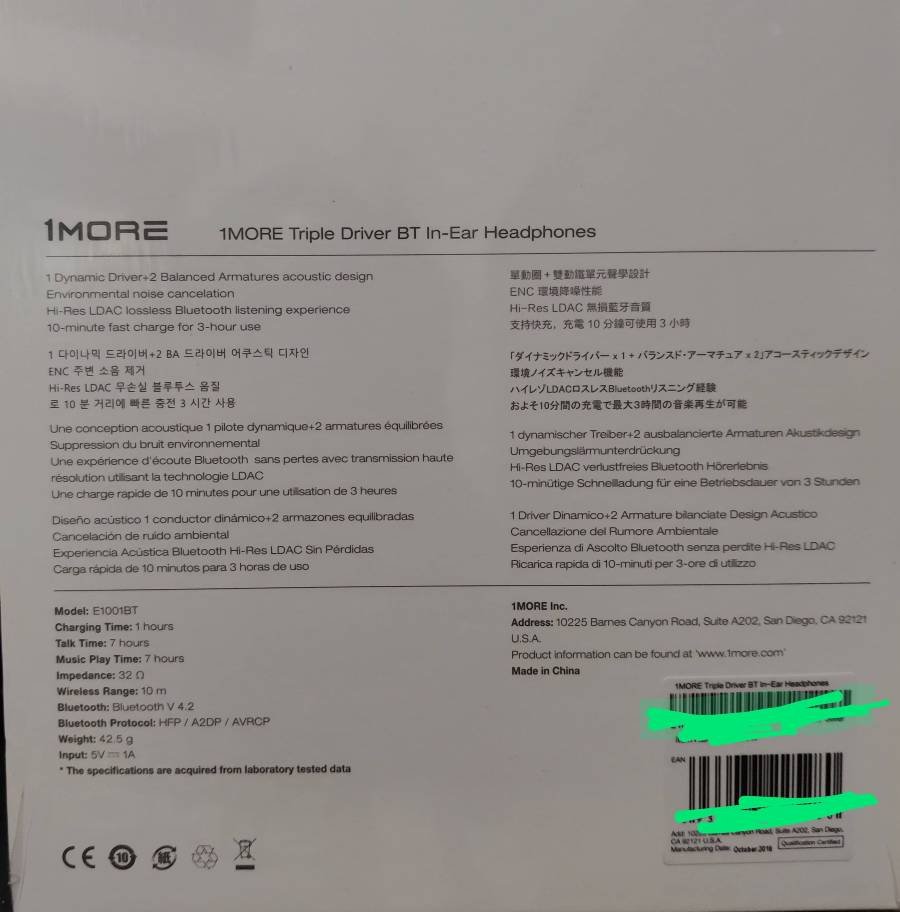 Original 1MORE Triple Driver Neckband Wireless Bluetooth Earphone With Mic Original 1MORE Triple Driver Neckband Wireless Bluetooth Earphone With Mic