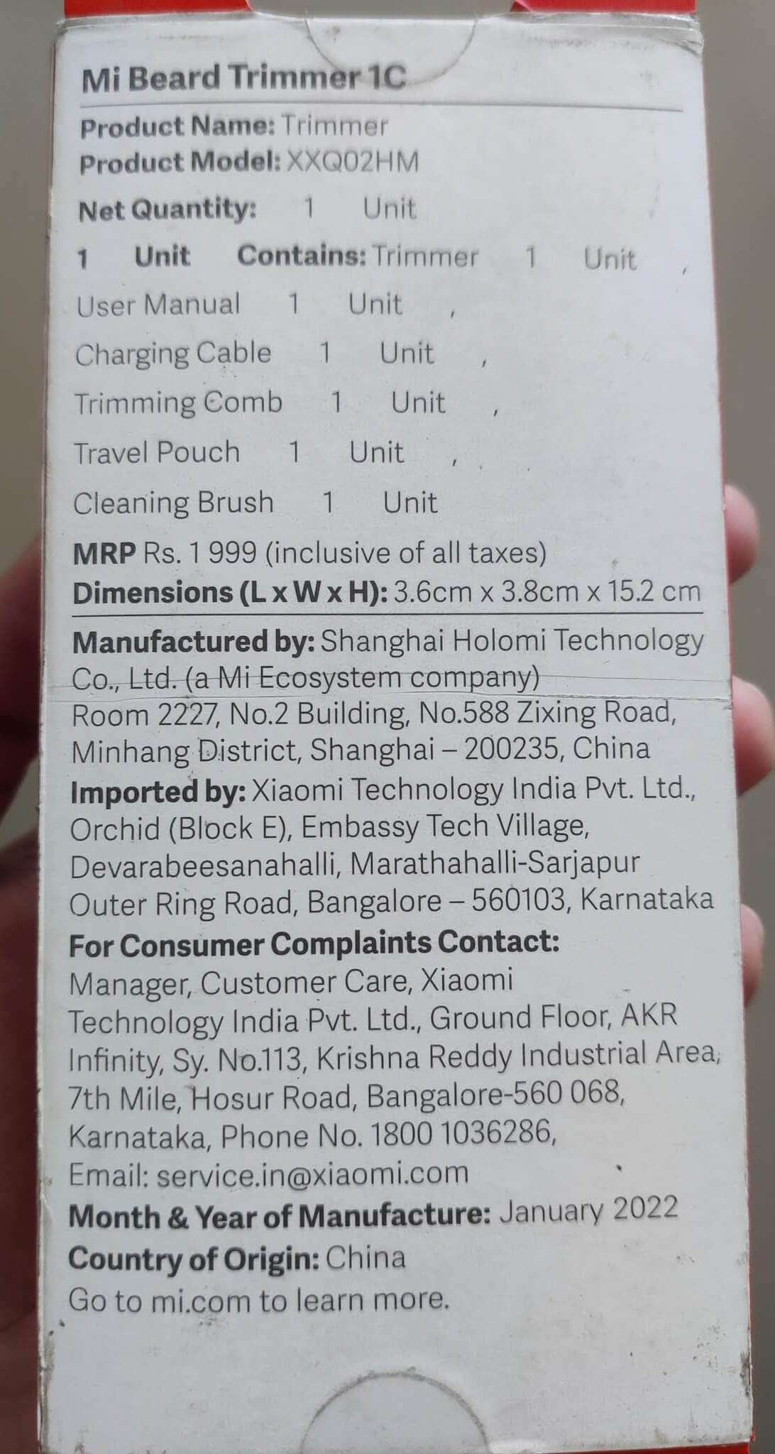 Original Xiaomi Mi Beard Trimmer 1C