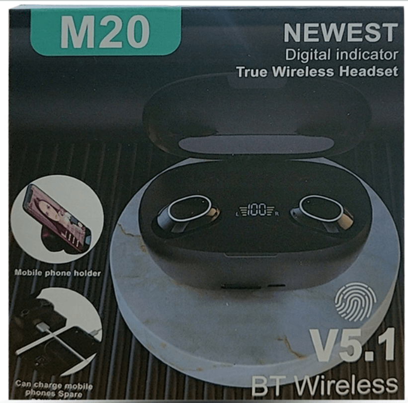 Original M20 TWS Wireless Earbuds With Noise Cancelling Feature