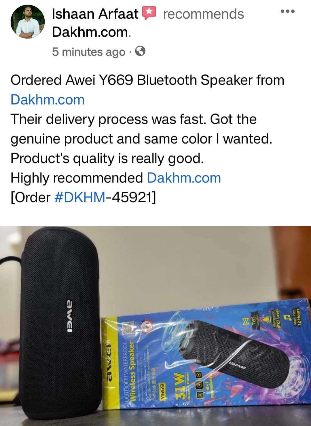 Original Awei Y669 Outdoor TWS Waterproof Portable Bluetooth Wireless IPX7 Speaker